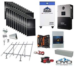 12KW Complete Offgrid Solar Kit + EG4 18kPV + 32KW OMO 48V Freedom Series Lithiu
