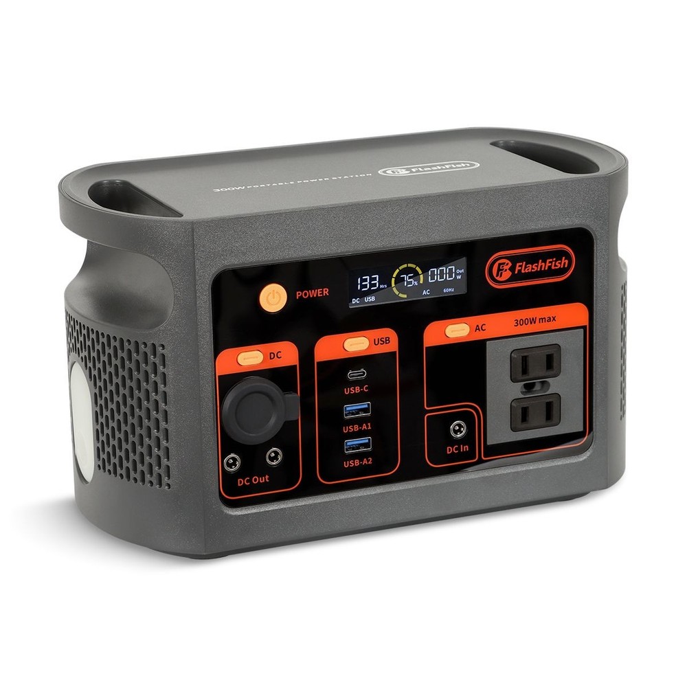FF Flashfish E103 300W Portable Power Station, 179.2Wh LiFePO4 Battery Pack,