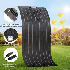 Flexible Mono Solar Panel 100W 18V Power Portable Camping Home RV Battery Charge