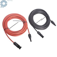 Black + Red Wire Connector 10AWG Solar Panel Extension Cable 30Ft