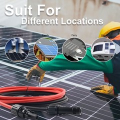 Solar Extension Cable 10FT 10AWG IP68 Waterproof with Connectors – Outdoor Use