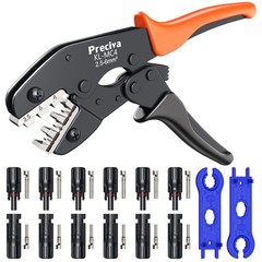 Solar Connector Crimping Tool Kit, 6Pcs Solar Panel Cable Connectors with Rat…