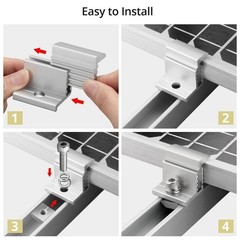 10pcs Solar Panel End Clamps 30-50 mm Adjustable, Solar Mount Bracket