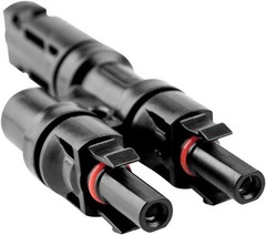 Solar Y Branch Connector Pair Plastic Copper Silver FFM FFM Parallel Connection