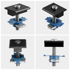 10pcs Solar Panels Mid Clamps for Unistrut, Aluminium Solar Panel Brackets 30…