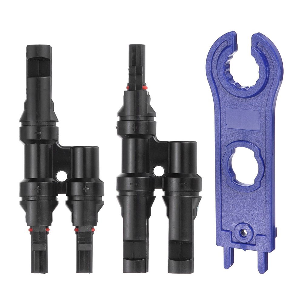 A Pair of T-Shaped Branch 1 to 2 Connector with 1000V Flat Head Spanner
