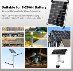 20W 18V Solar Battery Charger Trickle Maintainer Solar Panel Kit for Car Boat RV