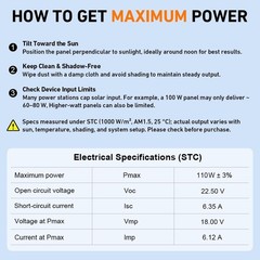 Efficient 100W Solar Panel – Foldable, Lightweight, Dual USB for Camping Power