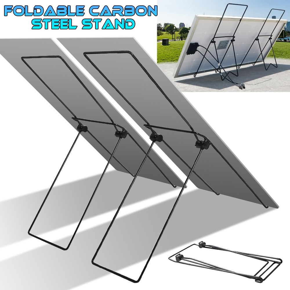 Pair Solar Panel Fixed Bracket Mount Portable Carbon Steel Bracket Foldable