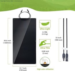 Topsolar 180W Flexible Solar Panel 24V/12V Monocrystalline for RV Boat Van