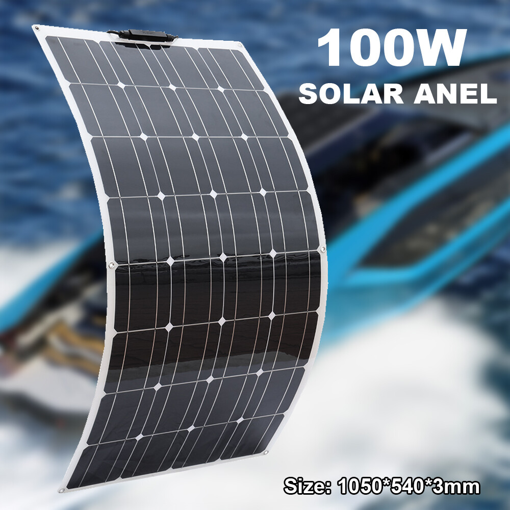 100W Flexible Solar Panel Monocrystalline Solar Module Charger for RV Roof Boat