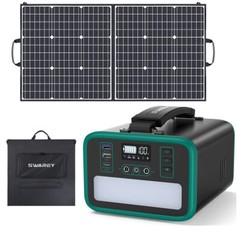 166- 518Wh Solar Generator Portable Power Station with 100W Foldable Solar Panel