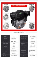 Small Engine 170F Gasoline-Powered Thresher Water Pump Grain Thresher