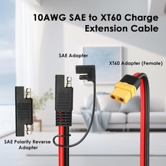 High Efficiency 10AWG SAE to XT60 Cable