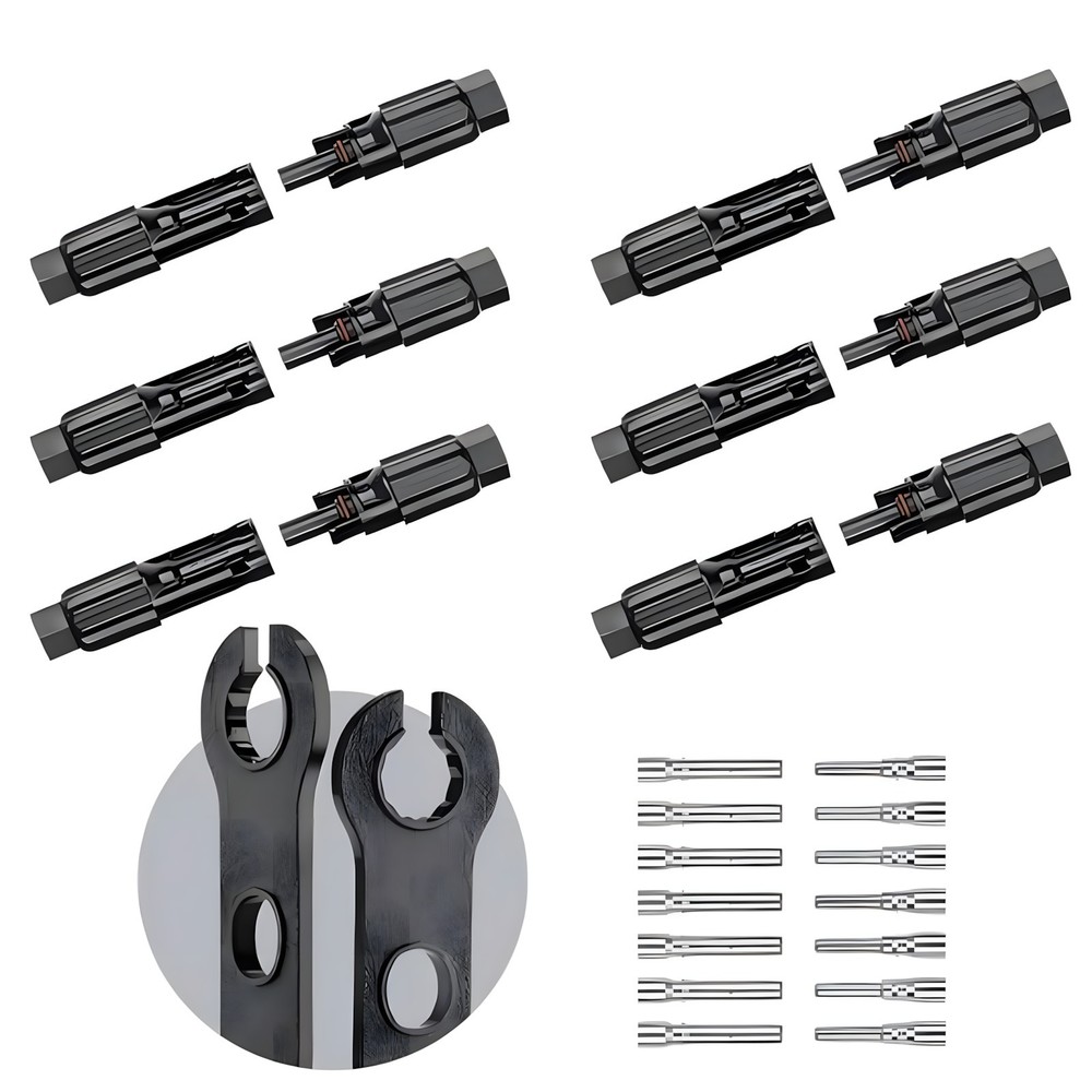 6/12/22 Pairs Male Female Solar Cable Connectors with Wrenches DIY Solar Panel