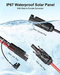 SAE Adapter Cable for Solar Panels – 1FT/2FT/10FT/20FT 10AWG Extension with Fuse