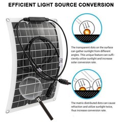 20000W Peak Solar System Kit 2pcs Flexible Panel DC12V/24V AC110V 220V Inverter
