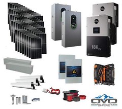 30KW Complete Offgrid Solar Kit + EG4 18kPV + 2x 14.3KW 48V EG4 Lithium Indoor W