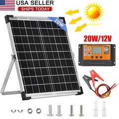 Trickle 20W Solar Panel 12V Charger Battery Charger Kit Maintainer Boat Car RV