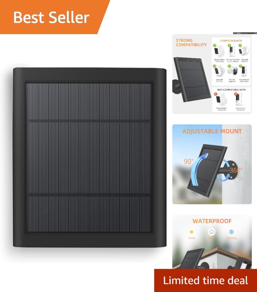 4W Solar Panel with 10FT Cable for Ring Spotlight & Stick Up Cam – Weatherproof