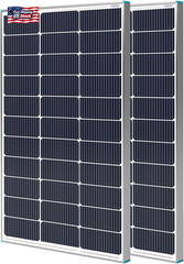 Renogy 2PCS Solar Panels 100 Watt 12 Volt, High-Efficiency Monocrystalline PV Mo