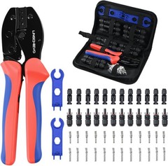 Solar Crimping Tool Kit 14-10 AWG with 12 PCS MC4 Connectors