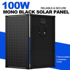 12V 100W Monocrystalline Solar Panel 12BB Charging RV Camping Home Off-Grid Boat