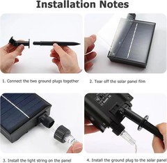 Solar Battery Box for 3V LED String Lights, 1200mAh Lithium Solar Panel with Rem