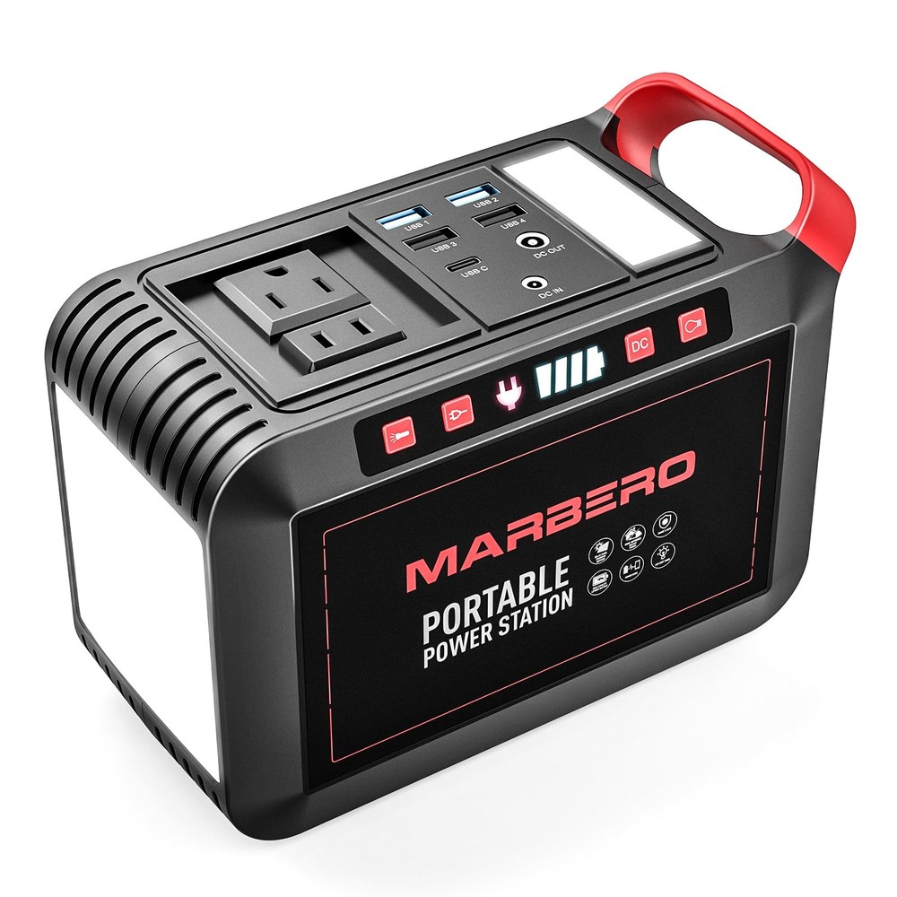 MARBERO 200W Portable Power Station 148Wh Camping Solar Generator Laptop Powe…