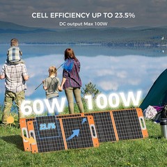 Flashfish 100W 18v Foldable Solar Panel, High-Efficiency Solar Charger with D…