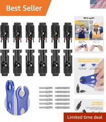 12PCS Crimp Solar Panel Connectors – Male/Female with Spanners & Waterproof Seal
