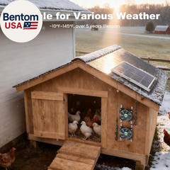 Solar Chicken Coop Fan 2 Kit, 20W Solar Powered Greenhouse Fan Outdoor Waterproo