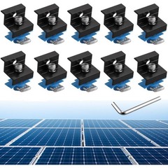 Solar Panel End Clamps Pack Aluminum Alloy for Unistrut Mounting Kit