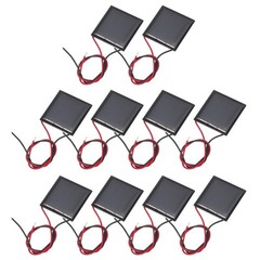 10 Pcs 1.5V 0.09W 60mA Mini Solar Panels with 2 Cable 30mm x 30mm
