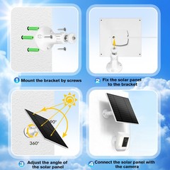 1-4X Type-C Port 5W 5V Solar Panel Outdoor Charger for CCTV Cam Security Camera