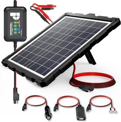 POWOXI 7.5W 12V Solar Battery Charger Trickle Maintainer for Car RV Marine Boat