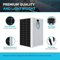 200W Monocrystalline RV Solar Panel Kit with 30A Charge Controller for Off-Grid