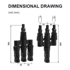 3 Way Solar Panel T Branch Cable Connection Adapter Coupler Connector Waterproof