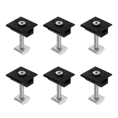 6pcs Solar Panel Mount Mid Clamps t Clips 40mm Aluminum for RVs Black