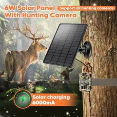 Durable 6W Solar Panel for Trail Camera – 360° Bracket & Rechargeable Battery
