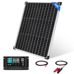 50W Solar Panel Kit High Efficiency Monocrystalline 12V/24V 10A PWM Controller