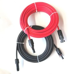 50ft 10AWG Solar Panel Extension Cable Flexible Wire Connectors Black + Red