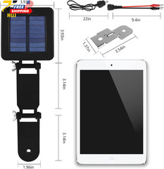 6V Solar Panel Efficient Charger w/Adjustable Mounting Bracket & Alligator Clips