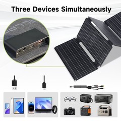 ALLPOWERS Portable Solar Panel 60W Foldable Solar Panel Charger for Camping Trip