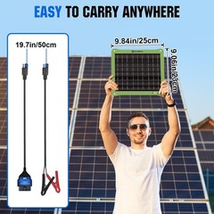 7.5W Solar Car Battery Charger Maintainer 12V Waterproof Portable Trickle Charge