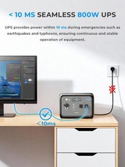 Portable Power Station 800W 512Wh LiFePO4 Battery with 200W Solar Panel