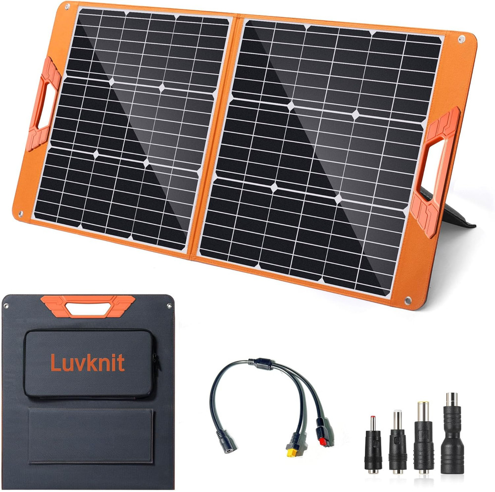 Solar Panels 100Watt Portable 24% High-Efficiency 18V Foldable Solar Charger wit