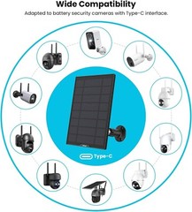 ieGeek Type-C Port Solar Panel for Outdoor Security Camera Home Battery CCTV Cam