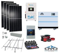 2.2KW Complete Offgrid Solar Kit + 5K Sol-Ark Inverter + 10.24KW OMO Stack Lithi