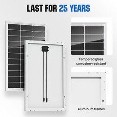 ECO-WORTHY 100 Watt Solar Panel 12 Volt Monocrystalline Solar Panel waterproof